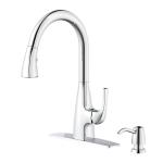 Glacier Bay Calandine Single-Handle Pull-Down Kitchen Faucet with Soap Dispenser - Chrome