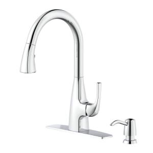 Glacier Bay Calandine Pull-Down Kitchen Faucet with Soap Dispenser (chrome)