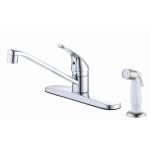 Glacier Bay Chrome Single Handle Standard Kitchen Faucet with White Side Sprayer (HD67896W-1101)