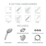 MOEN Exclusive Attune 8-Spray Setting 4.75 inch Dual Wall Mount Fixed and Handheld Shower Head 1.75 GPM, Chrome