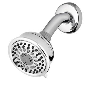 Waterpik 5-Spray 3.8 inch Single Wall Mount 1.8 GPM Fixed Shower Head, Chrome