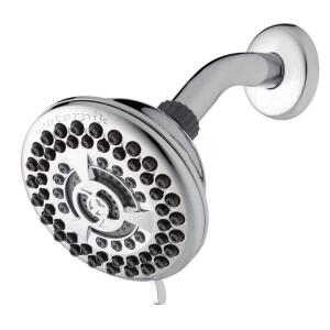 Waterpik 9-Spray 4.5 in. Single Wall Mount 1.8 GPM Fixed Shower Head, Chrome