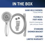 Waterpik 5-Spray Wall Mount Handheld Shower Head 1.8 GPM, Chrome