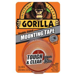 Gorilla1 in. x 1.67 yds. Tough and Clear Mounting Anti-Slip Double Sided Tape (6065003)