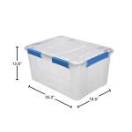 Ezy Storage75L/79.3Qt Waterproof Clear Latch Tote IP-67 (FBA34064)