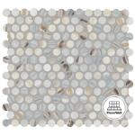 Daltile Lamora Marble Coastal Blue 11 in. x 13 in. Glazed Ceramic Penny Round Mosaic Tile (1.06 sq. ft./each) (LM20PNYRDHDMT)