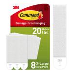 Command20 Lb XL Heavyweight Picture Hanging Strips, White, Damage Free Decorating, 8 Pair (17217-8ES)