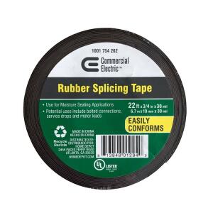 Commercial Electric3/4 in. x 22 ft. Black Rubber Splicing Tape - (30005335)