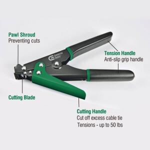 Commercial ElectricCable Tie Tensioning Tool, Black (GIT-704)