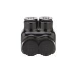 Commercial Electric6 AWG to 250 MCM Dual-Rated 2-Port 1-Sided Entry Insulated Multiple Tap Connector, Black (G60006A)