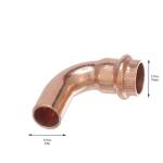 ViegaProPress 1/2 in. Press x 1/2 in. FTG Copper 90° Street Elbow (77406)