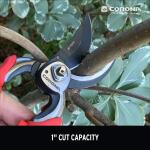 Corona ProCUT Bypass Hand Pruner with 1 in. Cut Capacity, High Carbon Steel Blade, and Full Steel Core Handles (BP 7200CCH)