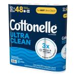 "Cottonelle Ultra-Clean Toilet Tissue – 284 Sheets Per Roll, 12 Rolls Per Pack (55489)