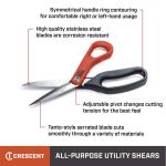 CrescentAll-Purpose Tradesman Scissors Wiss 8-1/2 in. Stainless Steel