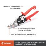 Crescent Wiss 9-3/4 in. Compound Action Straight and Left Cut Aviation Snips (M1R)