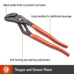 Crescent16 in. Straight Jaw Black Oxide Tongue and Groove Pliers with Dipped Grips (RT216CVN-06)