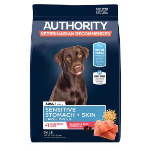 Authority Sensitive Stomach & Skin Large Breed Adult Dog Dry Food - Salmon & Rice 34lb