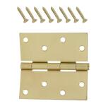 Everbilt 4 in. Square Radius Squeak-Free Door Hinge Satin Brass