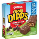 Quaker Chewy Dipps Chocolate Chip Granola Bars -4pcs 6.5oz/6ct