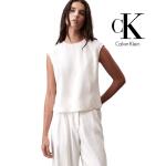 Calvin Klein Women Flowing Sleeveless Top Antique White Size XS