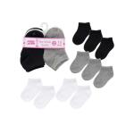 Going Pro No-Show 10 Pairs Socks 12m-24m Black Grey White