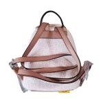 Guess Backpack Beige with Light Brown Logos Plain Fabric Design