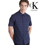 Calvin Klein Men Short Sleeve Button-Front Shirt Dark Sapphire Size XS