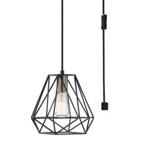 Globe ElectricDawson 1-Light Dark Bronze Plug-In or Hardwire Pendant Lighting with 15 ft. Cord(61107)