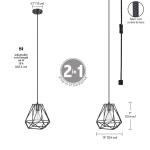 Globe ElectricDawson 1-Light Dark Bronze Plug-In or Hardwire Pendant Lighting with 15 ft. Cord(61107)