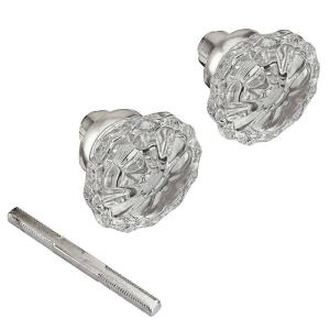 Defiant2-1/4 in. Satin Nickel Victorian Glass Door Knob (2 per Pack) (70372)