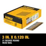 DEWALT 3 in. x 0.120 in. Ring Shank Hot Galvanized Collated Framing Nails (2000 Pack) (DWRHS10DR120G)