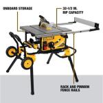 DEWALT 15 Amp Corded 10 Inch Job Site Table Saw with Rolling Stand