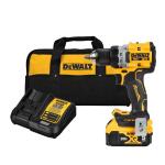 Dewalt 20V MAX XR Cordless Compact 1/2-Inch Drill/Driver Kit with Lithium-Ion Battery, 5.0Ah Battery, and Charger