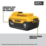 DEWALT20V MAX Premium Lithium-Ion 5.0Ah Battery Pack (2 Pack) (DCB205-2)