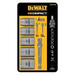 DEWALT 3/8 in. MAX Impact Carbon Steel Drive Socket Set (6-Piece) with 1/4 in.Adapter 