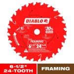 DIABLO 6-1/2in. x 24-Teeth Framing Circular Saw Blade for Wood (D0624R)