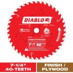 DIABLO 7-1/4in. x 40-Tooth Finish Circular Saw Blade for Wood (D0740R)