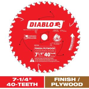 DIABLO7-1/4in. x 40-Tooth Finish Circular Saw Blade for Wood (D0740R)