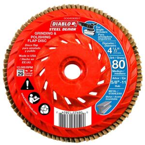 DIABLO4-1/2 in. 80-Grit Steel Demon Grinding and Polishing Flap Disc with Integrated Speed Hub (DCX045080B01F)