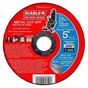 DIABLO5 in. x 0.040 in. x 7/8 in. Thin Kerf Metal Cut-Off Disc (10-Pack) (DBD050040110F)