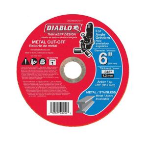 DIABLO6 in. x 0.045 in. x 7/8 in. Thin Kerf Metal Cut-Off Disc (DBD060045101F)