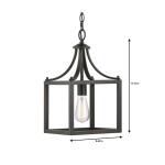 Hampton BayBoswell Quarter 9-1/2 in. 1-Light Distressed Black Farmhouse Mini-Pendant Kitchen Light (7947HBDBDI)