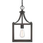 Hampton Bay Boswell Quarter 9-1/2 in. 1-Light Distressed Black Farmhouse Mini-Pendant Kitchen Light (7947HBDBDI)