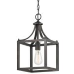 Hampton BayBoswell Quarter 9-1/2 in. 1-Light Distressed Black Farmhouse Mini-Pendant Kitchen Light (7947HBDBDI)