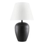 Hampton Bay 23.75 in. Prestwick Black Artisan Ceramic Table Lamp with White Linen Bell Shade