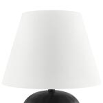 Hampton Bay 23.75 in. Prestwick Black Artisan Ceramic Table Lamp with White Linen Bell Shade