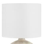 Hampton Bay 22 in. Finch Distressed White Ribbed Table Lamp with White Linen Shade