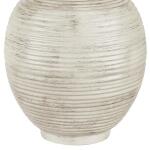 Hampton Bay 22 in. Finch Distressed White Ribbed Table Lamp with White Linen Shade