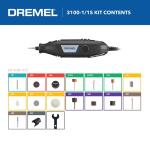 Dremel 3100 1.2 Amp Variable Speed Rotary Tool Kit with 15 Accessories and 1 Attachment (3100-1/15)