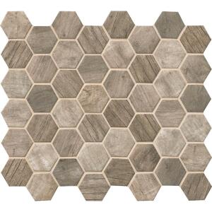 MSIDriftwood Hexagon 12 in. x 12 in. Recycled Glass Mesh-Mounted Mosaic Tile (1 sq. ft. / each) (GLS-DRIFT6MM)